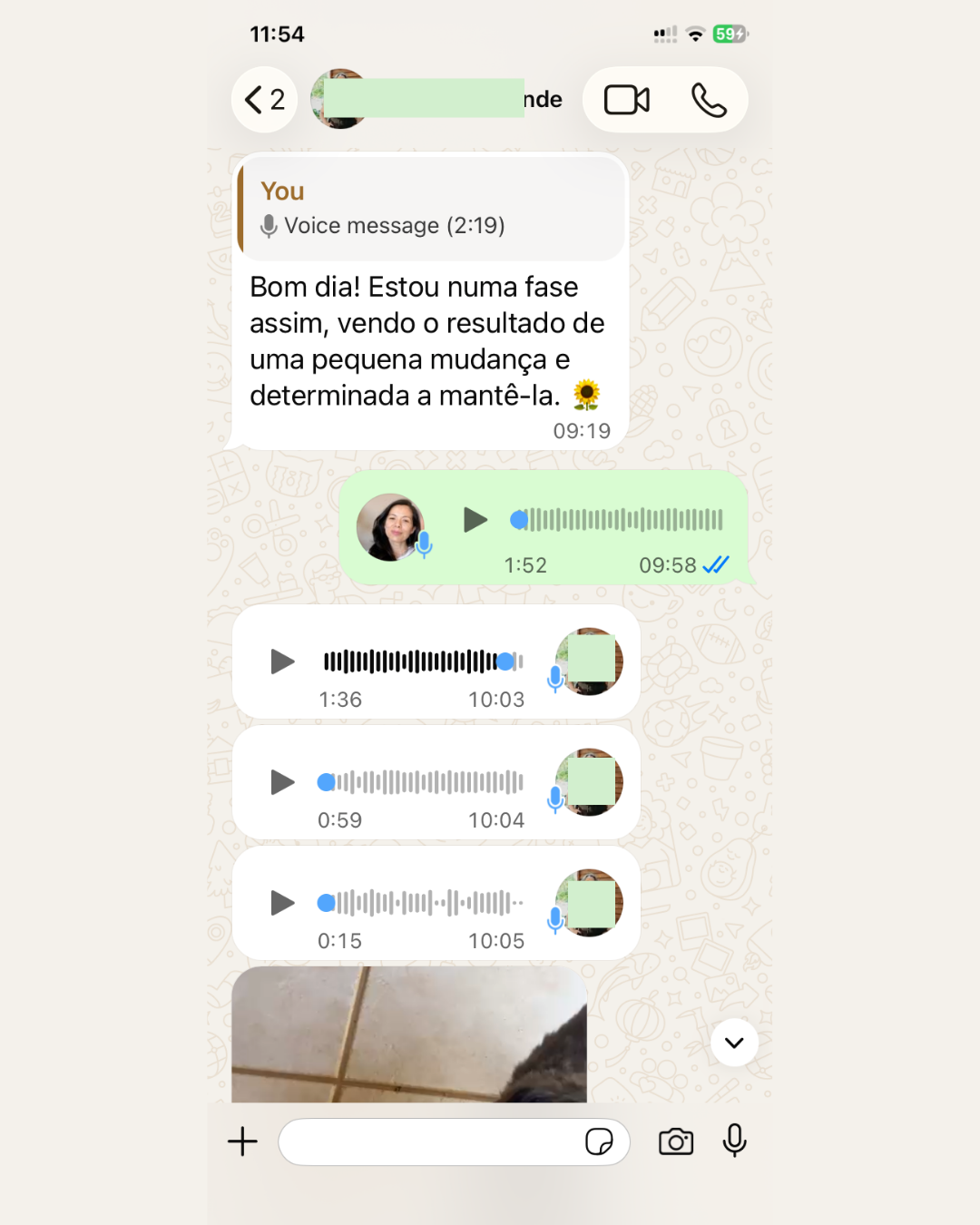 Participante fala sobre manter uma pequena mudança